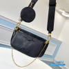 LV Style Black V-Logo Multi-Pochette