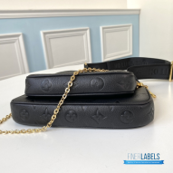 Black Embossed LV Multi-Pochette